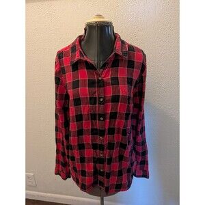 SO Brand ButtonUp Shirt Juniors XL Red & Black Plaid FALL Perfect Shirt Womens